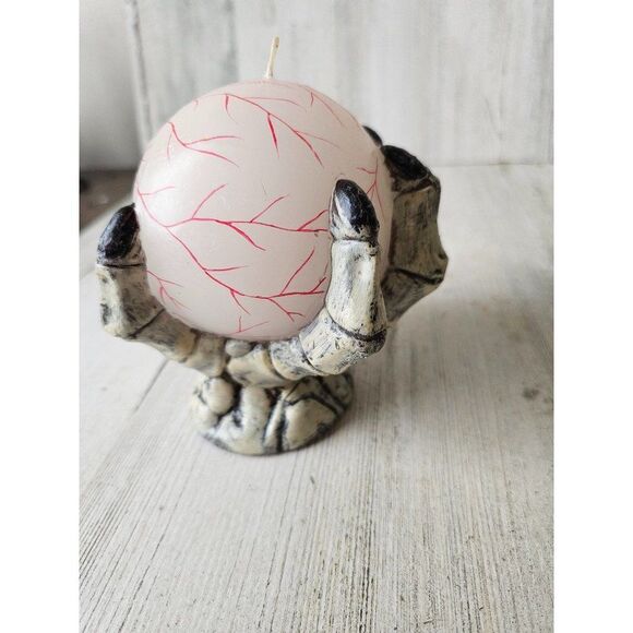 Vintage skeleton eyeball wax candle Halloween prop decor - Picture 3 of 10